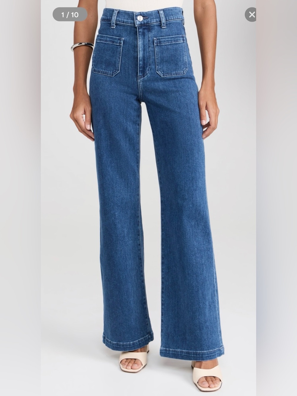 High-Rise Wide Leg Jeans in Medium Blue